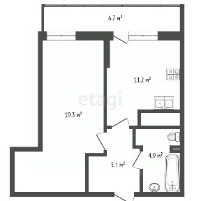 Продается 1-комн. квартира, 47,2 м²