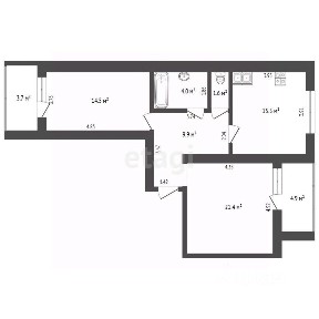 Продается 2-комн. квартира, 66 м²