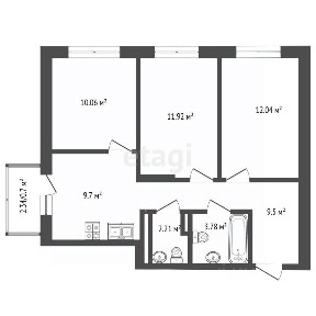 Продается 3-комн. квартира, 59,9 м²