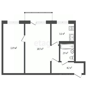Продается 2-комн. квартира, 45,3 м²