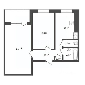 Продается 2-комн. квартира, 43,4 м²