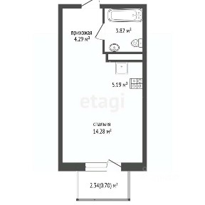 Продается 1-комн. квартира, 40,38 м²
