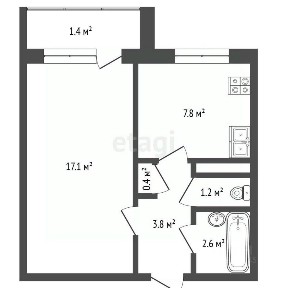 Продается 1-комн. квартира, 34,3 м²