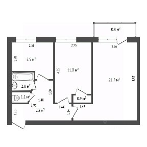Продается 2-комн. квартира, 49,3 м²