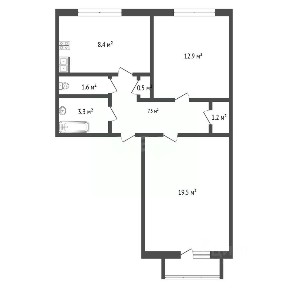 Продается 2-комн. квартира, 56,3 м²