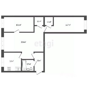 Продается 3-комн. квартира, 56,9 м²