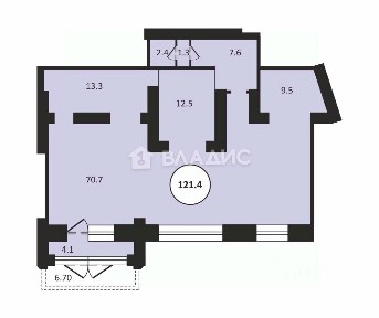Сдается помещение свободного назначения, 121,4 м²
