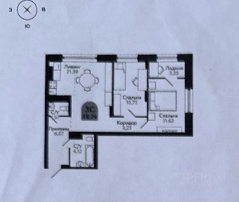Продается 3-комн. квартира, 59 м²