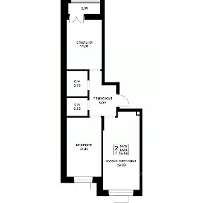 Продается 2-комн. квартира, 59,69 м²