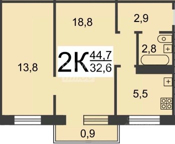 Продается 2-комн. квартира, 44,4 м²