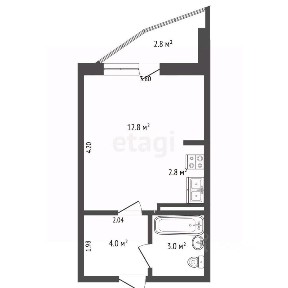 Продается студия, 22,6 м²
