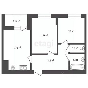 Продается 2-комн. квартира, 49,4 м²