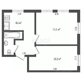 Продается 2-комн. квартира, 38 м²