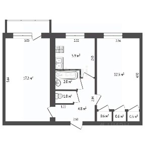 Продается 2-комн. квартира, 46,1 м²