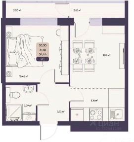 Продается 2-комн. квартира, 34 м²