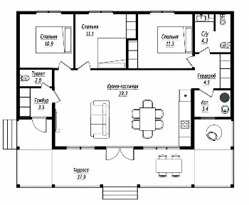 Продается 1-этажный дом, 140 м²