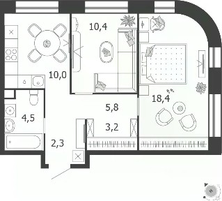 Продается 2-комн. квартира, 61 м²