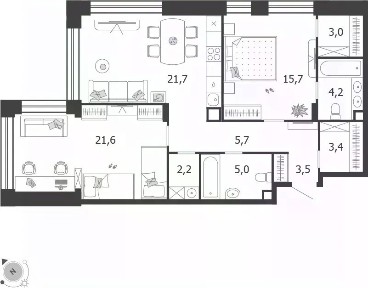 Продается 2-комн. квартира, 86 м²