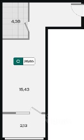 Продается студия, 26,65 м²