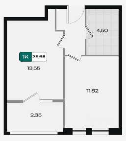 Продается 1-комн. квартира, 35,66 м²