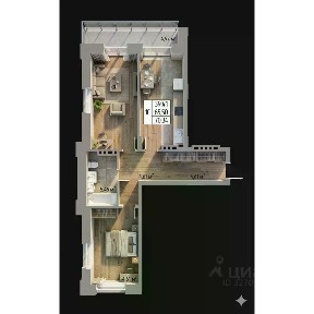 Продается студия, 74,2 м²
