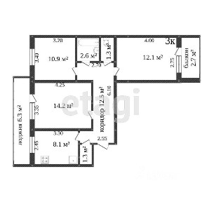 Продается 3-комн. квартира, 63,1 м²