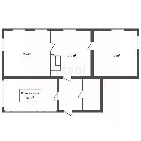 Продается 1-этажный дом, 46,5 м²