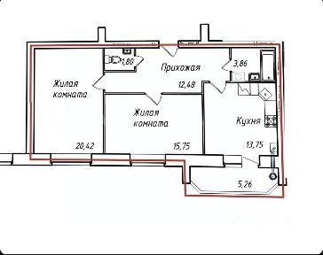 Продается 2-комн. квартира, 73,3 м²