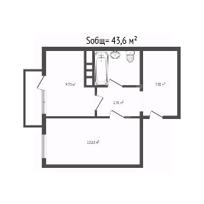 Продается 1-комн. квартира, 43,6 м²