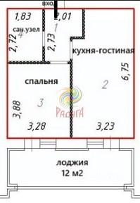 Продается 1-комн. квартира, 55 м²