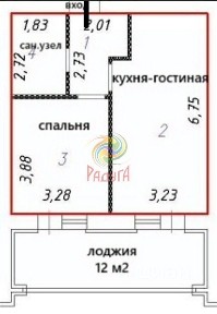 Продается 1-комн. квартира, 55 м²