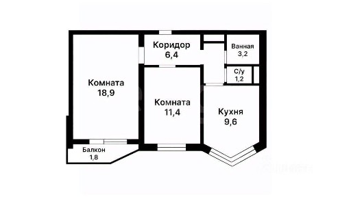 Продается 2-комн. квартира, 51,1 м²