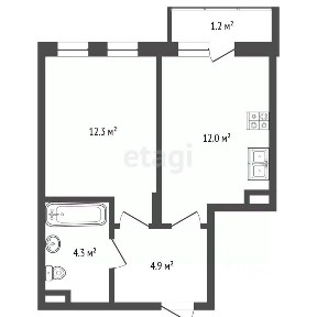 Продается 1-комн. квартира, 34,7 м²