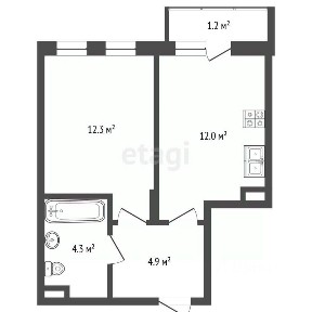 Продается 1-комн. квартира, 34,7 м²