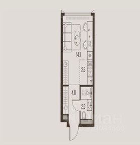 Продается 1-комн. квартира, 24,4 м²