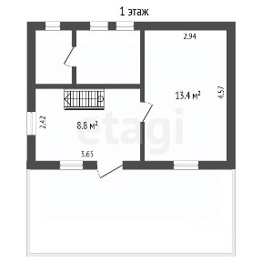 Продается 2-этажный дом, 49,3 м²