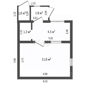 Продается 1-этажный дом, 22 м²