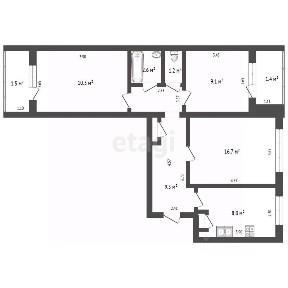 Продается 3-комн. квартира, 58,7 м²