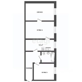 Продается 3-комн. квартира, 57 м²