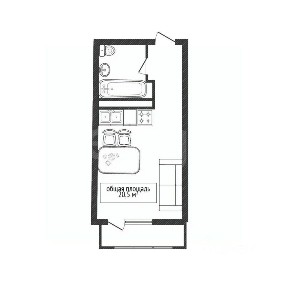 Продается студия, 20,5 м²
