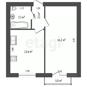 Продается 1-комн. квартира, 33,6 м²