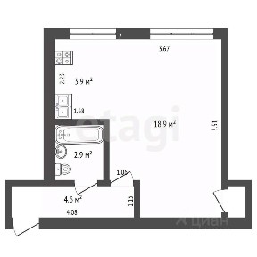 Продается 1-комн. квартира, 30,1 м²
