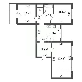 Продается 3-комн. квартира, 71,8 м²