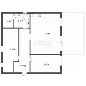 Продается 1-этажный дом, 83 м²