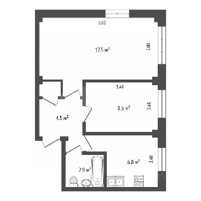 Продается 2-комн. квартира, 41,1 м²