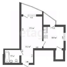 Продается 1-комн. квартира, 68,2 м²