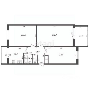 Продается 3-комн. квартира, 60,4 м²