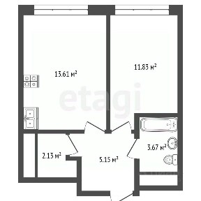 Продается 1-комн. квартира, 35,8 м²