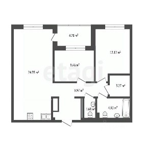 Продается 2-комн. квартира, 66,1 м²