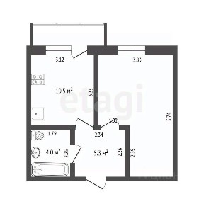 Продается 1-комн. квартира, 39,4 м²